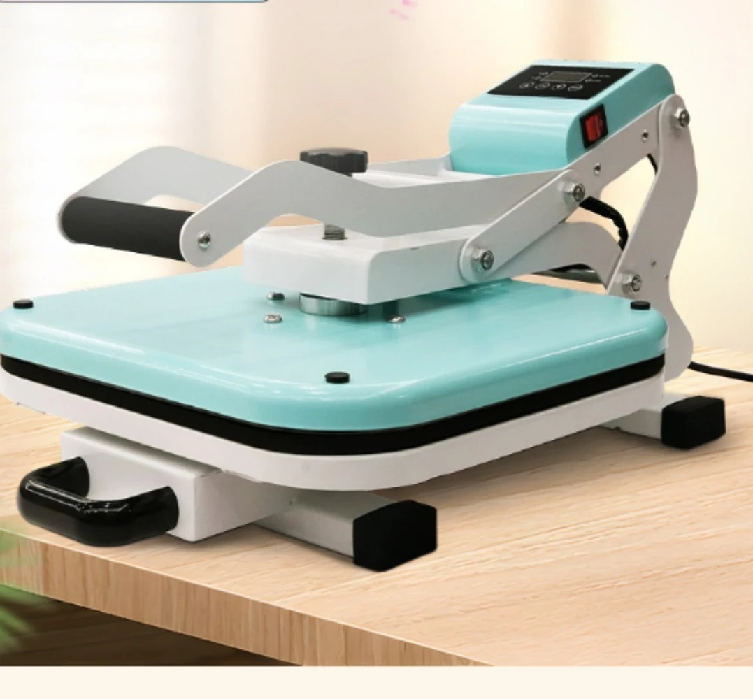 Manual Clamshell Heat Press 38x38cm Logo T-Shirt Heat Transfer Machine Embossing Sublimation Vinyl Printer for Garment