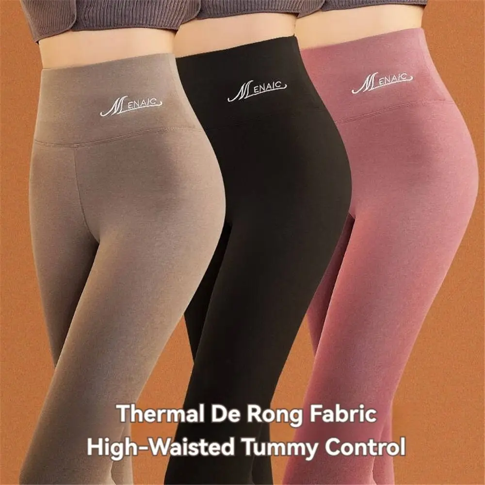 Pantalones térmicos informales De tela De Rong para mujer, mallas elásticas sin costuras De cintura alta, ropa interior adelgazante De invierno para mujer