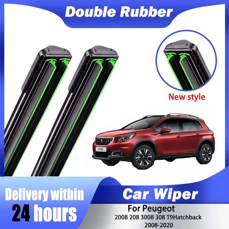 Car Wiper For Peugeot 2008 208 3008 308 T9 Hatchback 2008-2020 Estate Strip Wipers 2025 Latest Model Wiper 2010