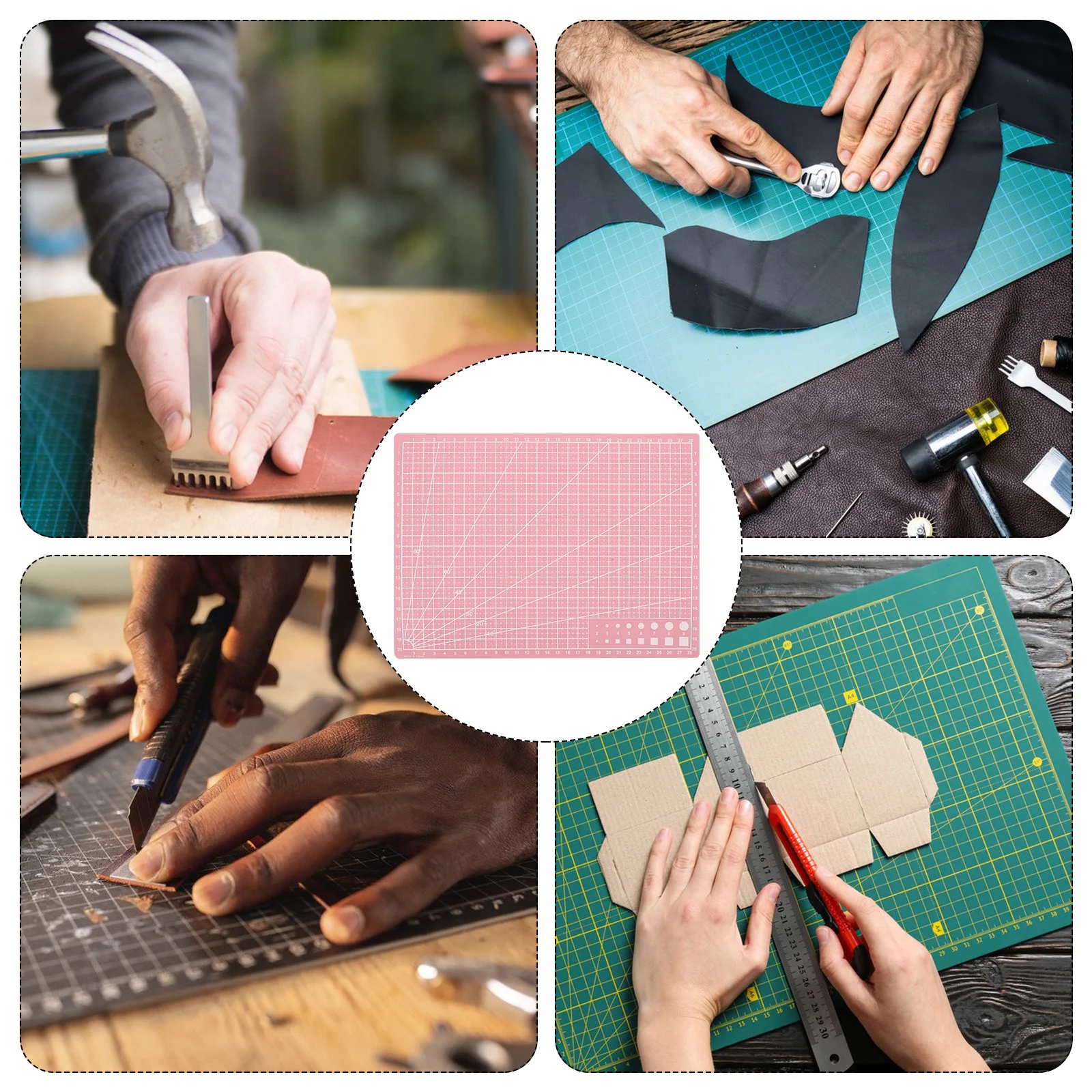 A4 Cutting Mat For Crafts Plastic Engraving Mat Double-Sided Non-Slip Craft Cutting Board For Diy Paper Quilting Sewing Projects