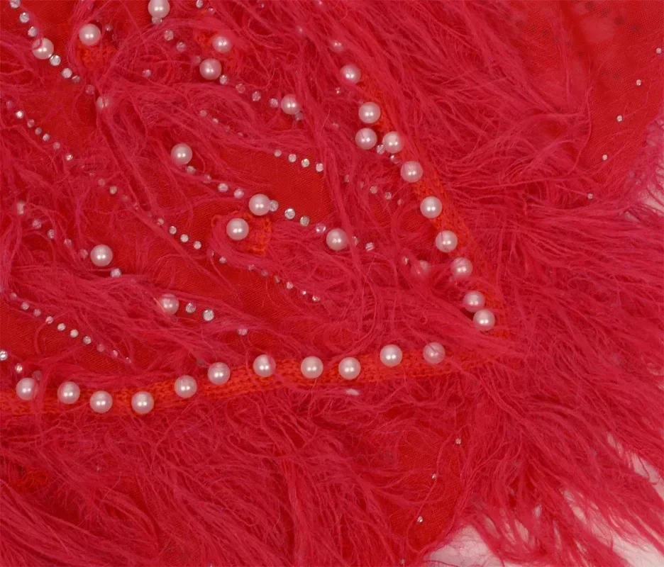 GUWU เซ็กซี่ SHEER ตาข่ายดูผ่านผู้หญิงชุดราตรีด้านข้าง Feathers Glam สีดํา Rhinestone ไข่มุกชุดมินิ clubwear