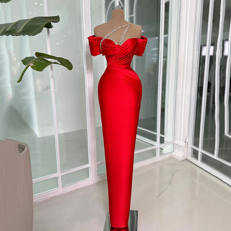 

Thinyfull Formal Long Prom Evening Dresses Women Sweetheart Beadings Mermaid Party Dress Simple Cocktail Gown Saudi Arabia Dubai