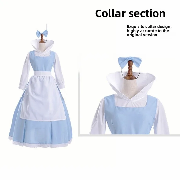 Beau And the Beast Belle Maid Costume Cosplay Outfit Princ Performance loween Lolita COS Abbigliamento Tradizionale da donna...