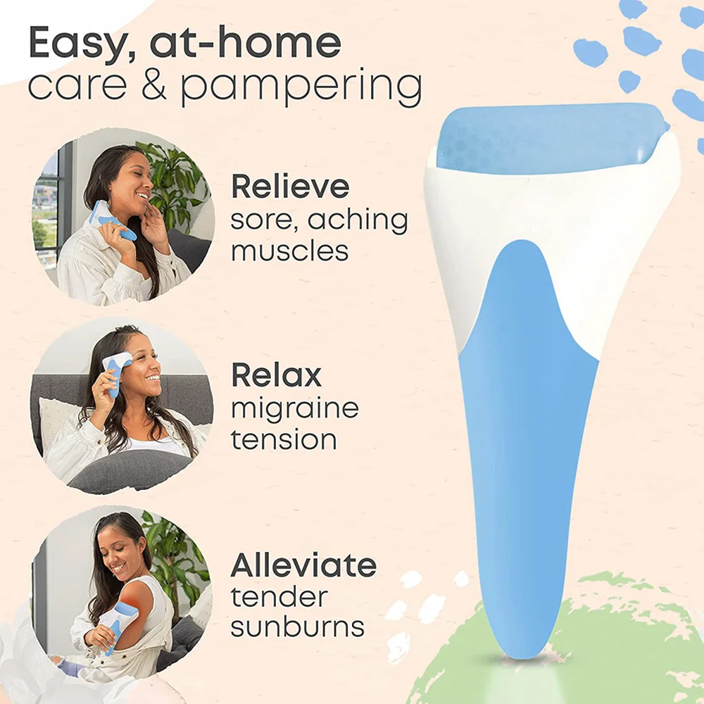 Massaggiatore con rullo di ghiaccio fresco per la pelle Rullo di ghiaccio in acciaio inossidabile Massaggio facciale Strumento di rilassamento Cura della pelle Rullo facciale di sollevamento di bellezza