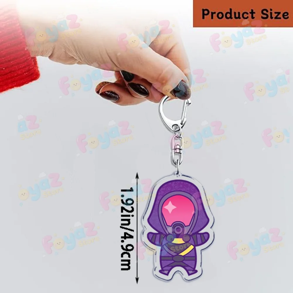 لعبة كتلة تأثير المفاتيح اكسسوارات حقيبة سيارة السحر Tali Zorah Garrus Vakarian سيارة Keyrings مجوهرات المشجعين الأصدقاء هدية #3