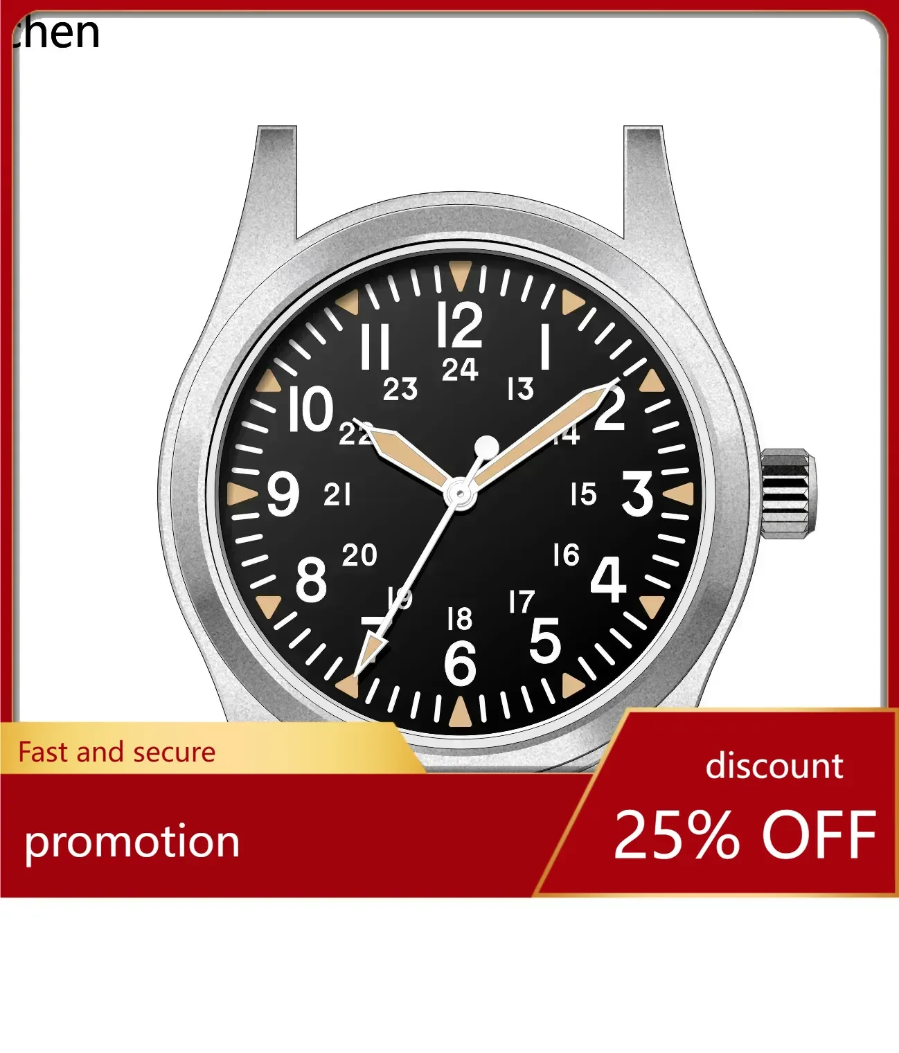

YFY retro style men's quartz watch - waterproof, sapphire crystal, stainless steel, luminous