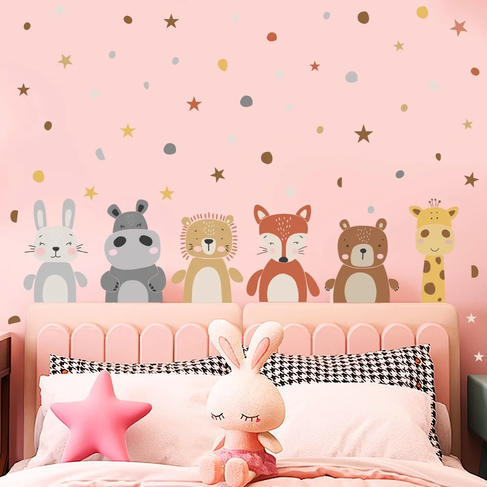 PVC Animal Wall Art Stickers Waterproof and Flexible Material for Long Term Indoor Use Includes 6 Sheets 21 29cm Each