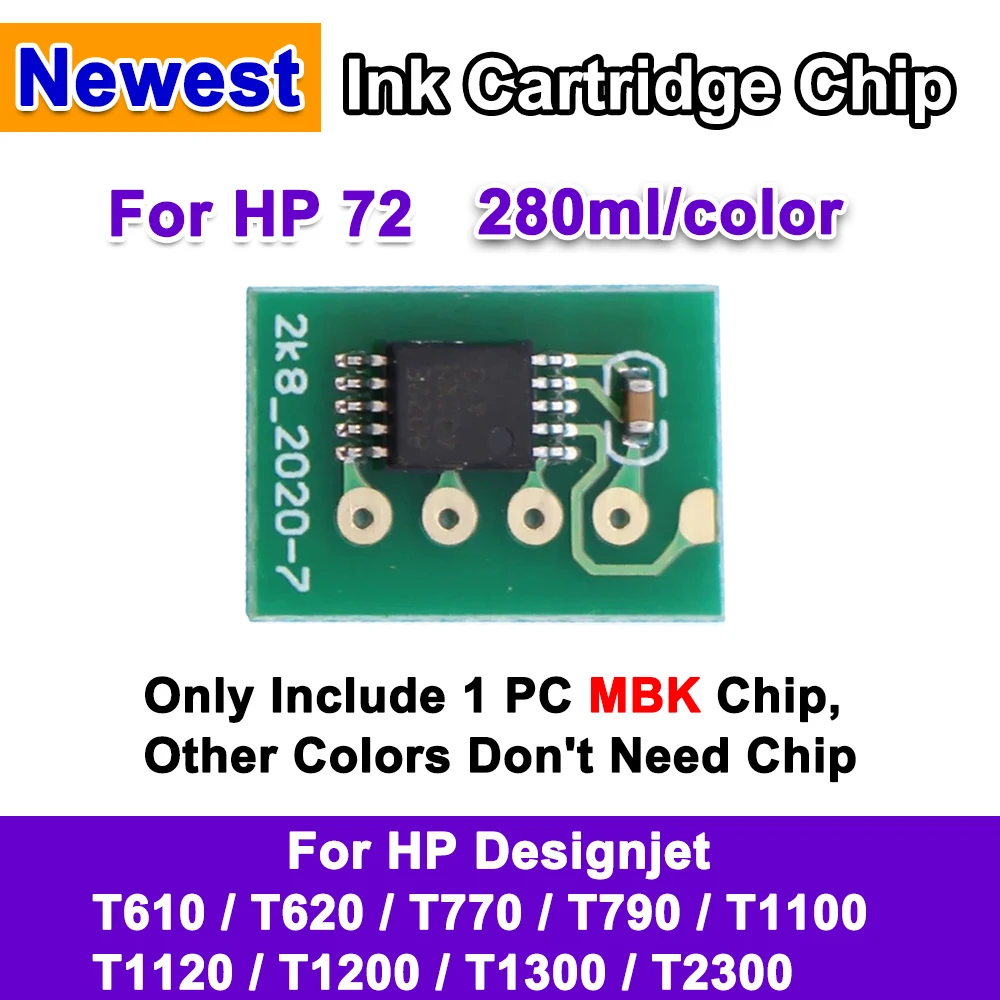 

280 мл для картриджа HP72 ARC, чип для HP Designjet T610 T620 T770 T790 T1100 T1120 T1200 T1300 T2300, чип автоматического сброса