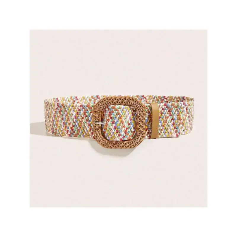 

95 см 105 см 115 см женский красочный модный соломенный ремень в стиле бохо для девочек летний пляжный пояс с пряжкой круглые широкие ремни классический 2025