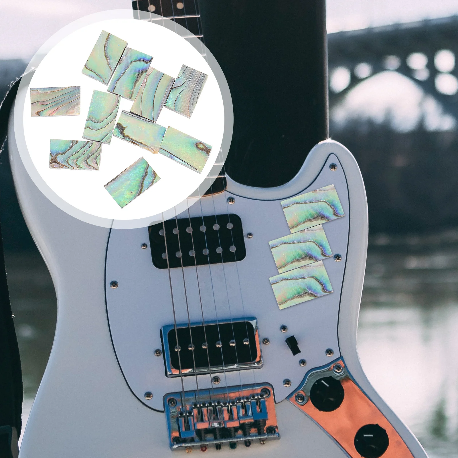 

10Pcs Abalone Shell Inlay Strip Natural Guitar Sound Hole Decoration DIY Material for Musical Instrument Mouth Wheel Decorative