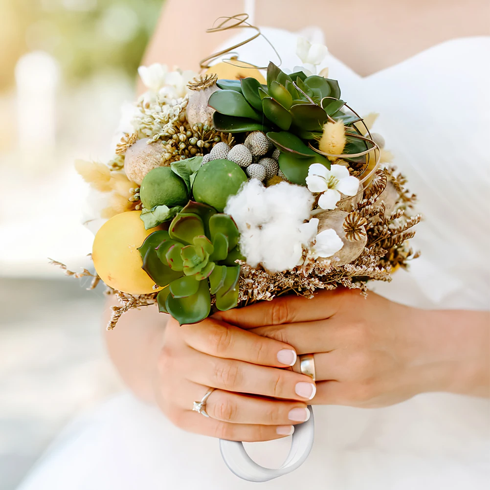 

5pcs Flower Bouquet Holder Bridal Floral Handle Wedding Arrangement Support Plastic Foam Mud Base For Wedding Party Decor Garden