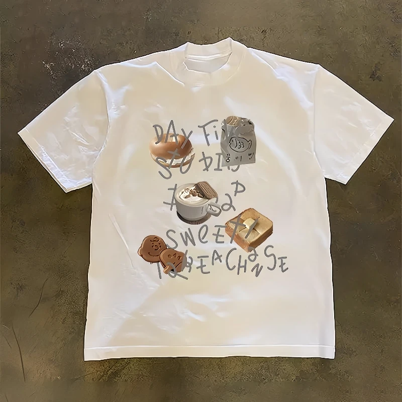 

2025 Women's and Men's Universal Cotton T-Shirt Crew Neck Printed Short Sleeve High Quality Loose Large Size Comfort Top