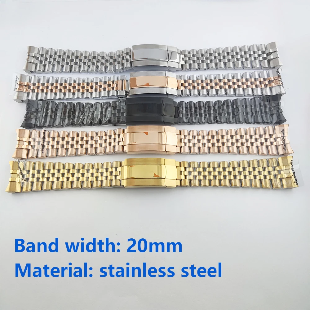 Watch strap nh35 Men\'s watches Stainless Steel 904L Sliding Folding Buckle Custom logo Replacement Watch Accessories Parts ﻿