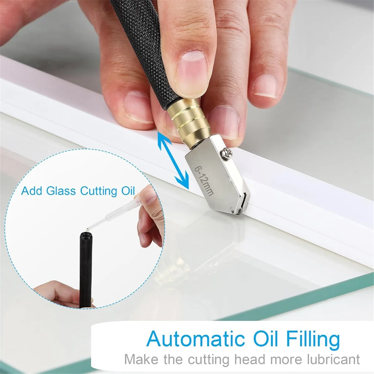 قاطع زيت قطع الزجاج ، ترقية أداة قطع الزجاج مع تغذية الزيت الأوتوماتيكية ، 2 ،-20 ،