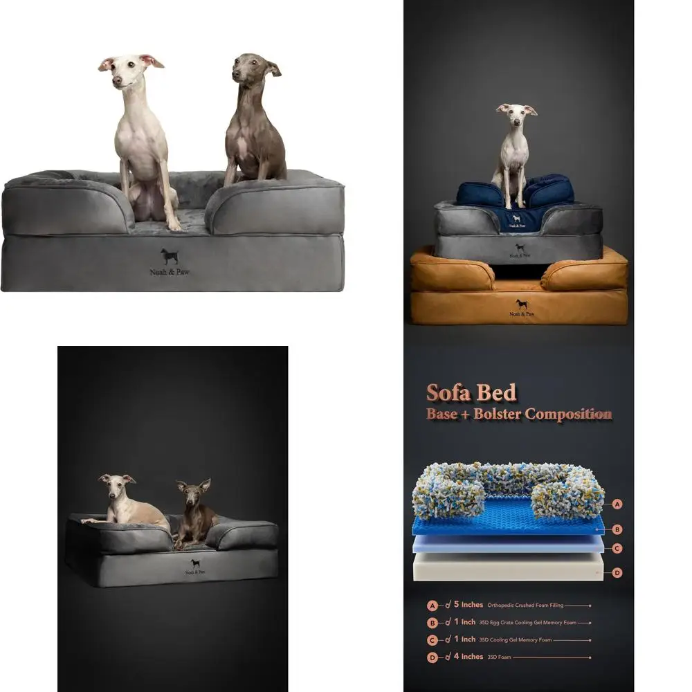 

Ортопедическая большая кровать для собак, 35x25x11, несущая гелем пена с эффектом памяти, водонепроницаемый и моющийся бархатный диван, коллекция