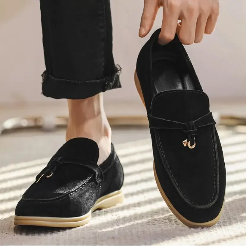 Fashion Men\'s Casual Shoes Genuine Suede Leather Men Classic Tassels Loafers Moccasins Mens Outdoor Driving Flats Luxury Shoe