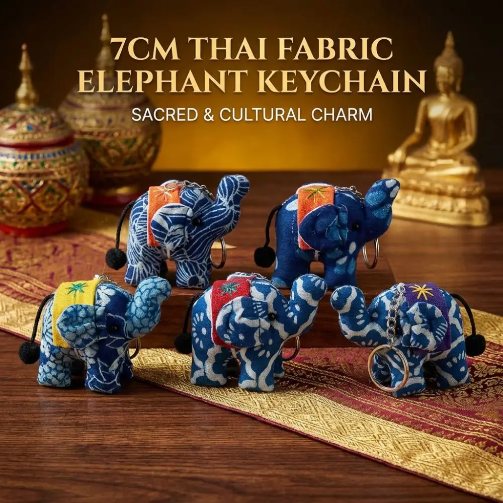 

Традиционный тайский тканевый брелок-слон ручной работы, плюшевый кулон в виде животного, случайный цвет, подвеска для сумки DIY, культурный сувенир
