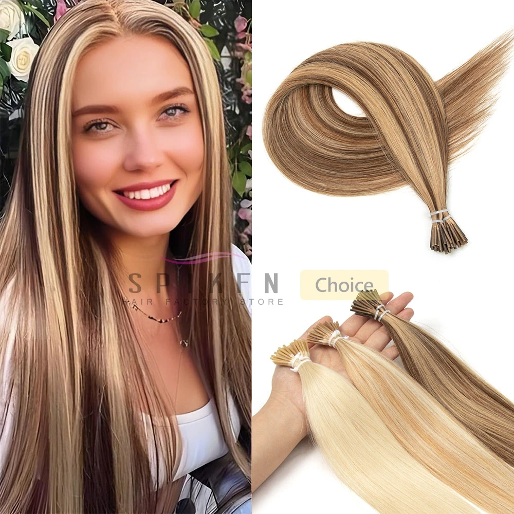 

Наращивание волос I-Tip из натуральных человеческих волос, прямые, легко завиваемые, предварительно склеенные, для женщин, 30 г, 50 шт.