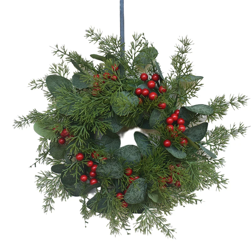 Artificial Flower Wreath Christmas Wall Hanging Winter Wreath Farmhouse Garland Autumn for Door Window Party Wedding Decoration