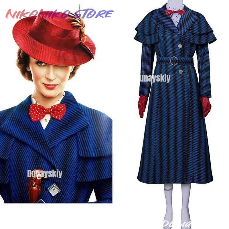 Disfraz de Mary Poppins para mujeres, niñas, hombres, adultos, traje de Anime, cortavientos del mismo estilo para Halloween