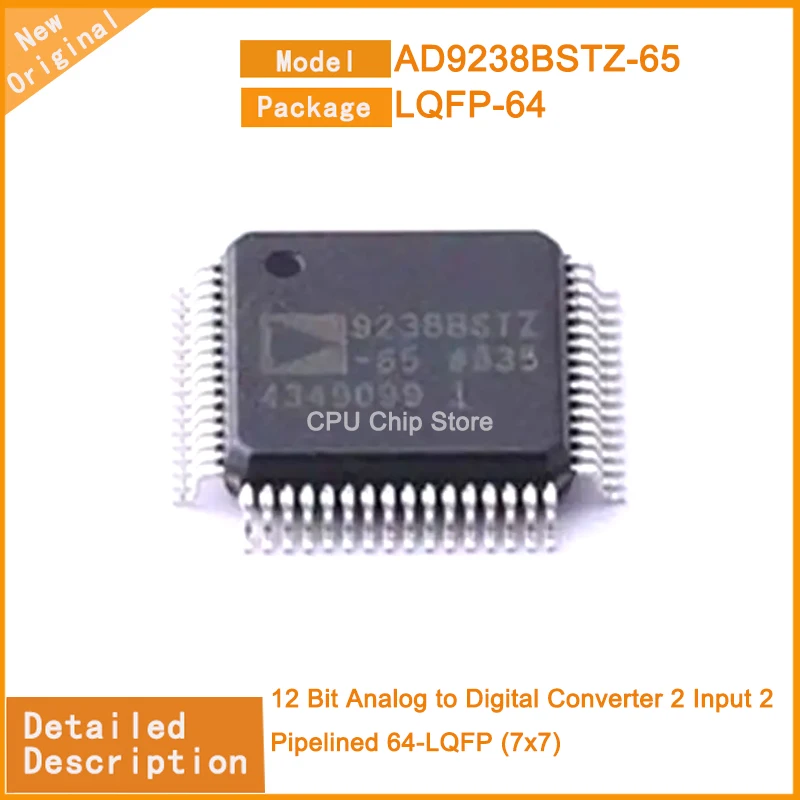 

1~5Pcs New Original AD9238BSTZ-65 AD9238BSTZ 12 Bit Analog to Digital Converter 2 Input 2 Pipelined 64-LQFP (7x7)