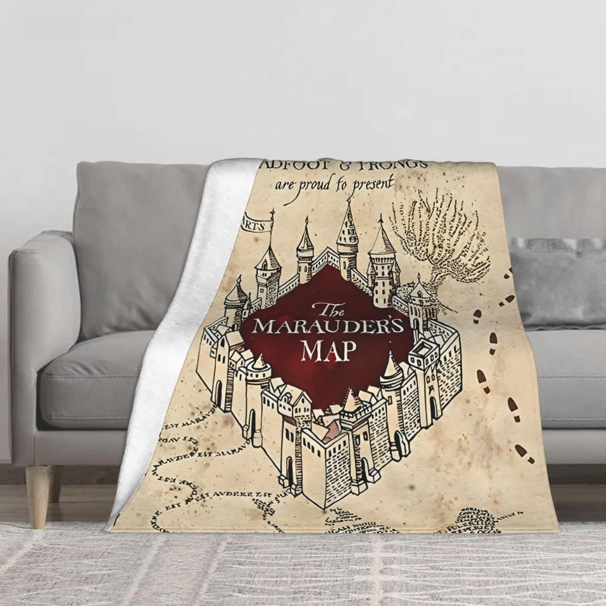 1PC The Marauder’S Map blanket Throw Furry Winter Blankets for Adults Bedding Home Interior Fluffy Plaid Sofa Knee