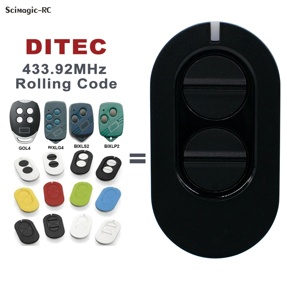 DITEC Entrematic ZEN 2 ZEN4 ZEN2W ZEN4W Gol4 BIXLG4 BIXLP2 BIXLS2 Telecomando per garage Trasmettitore Rolling Code 433 MHz Comando