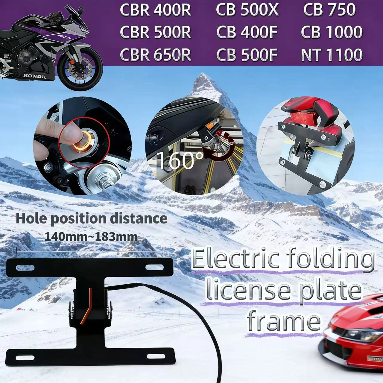 

For the automatic folding license plate holder and waterproof one-button start of Honda CBR-400R, CBR-500R, CBR-650R motorcycles