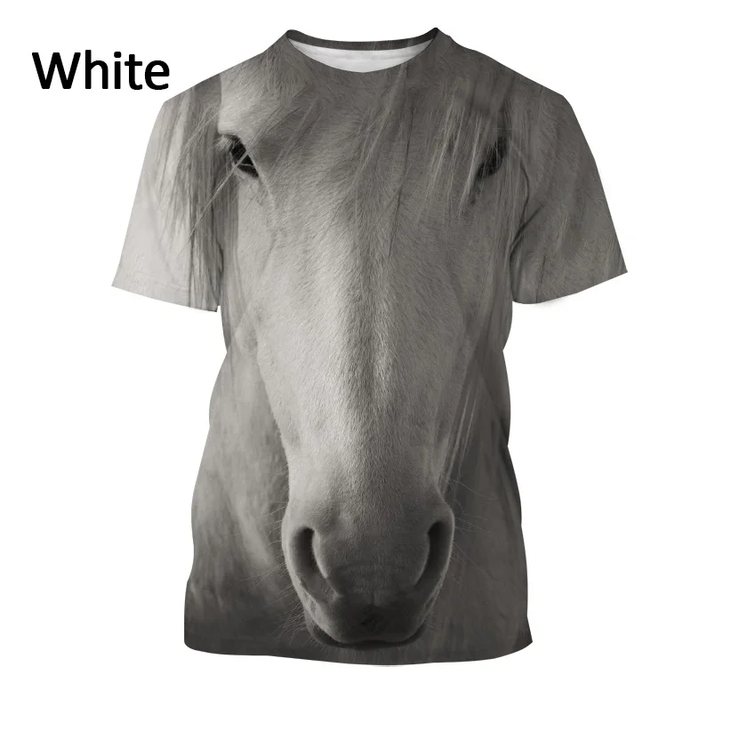 

Summer New Animal Horse 3D Printing T-shirt Personality Unisex Fashion Cute Animal Short-sleeved Shirt Plus Size XS-5XL