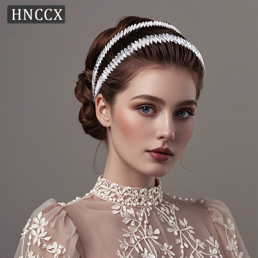 HNCCX Wedding Double Layer Rhinestone Hair Hoop Bridal Headpiece Shiny Women Headband Hair Accessories for Princess Party CP645