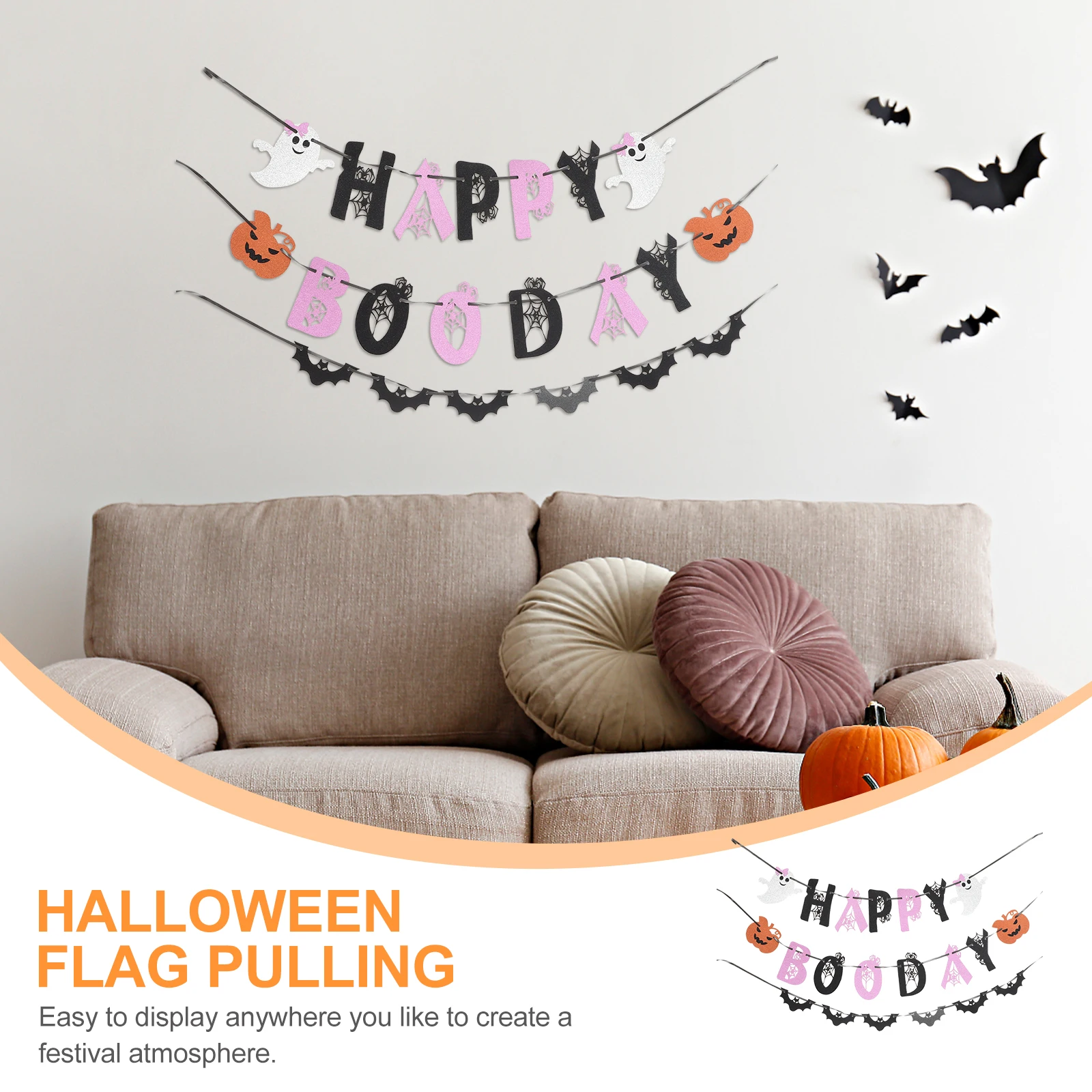

Halloween Decoration Banner Home Ornament Outdoor Garland Decorations Indoor Pattern