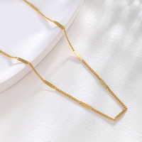XP Jewelry --( 50 cm x 2 mm) 24 k Pure Gold Plated Small Chian Necklaces for Men Women Fashion Jewelry Eco-Friendly