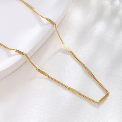 XP Jewelry --( 50 cm x 2 mm) 24 k Pure Gold Plated Small Chian Necklaces for Men Women Fashion Jewelry Eco-Friendly