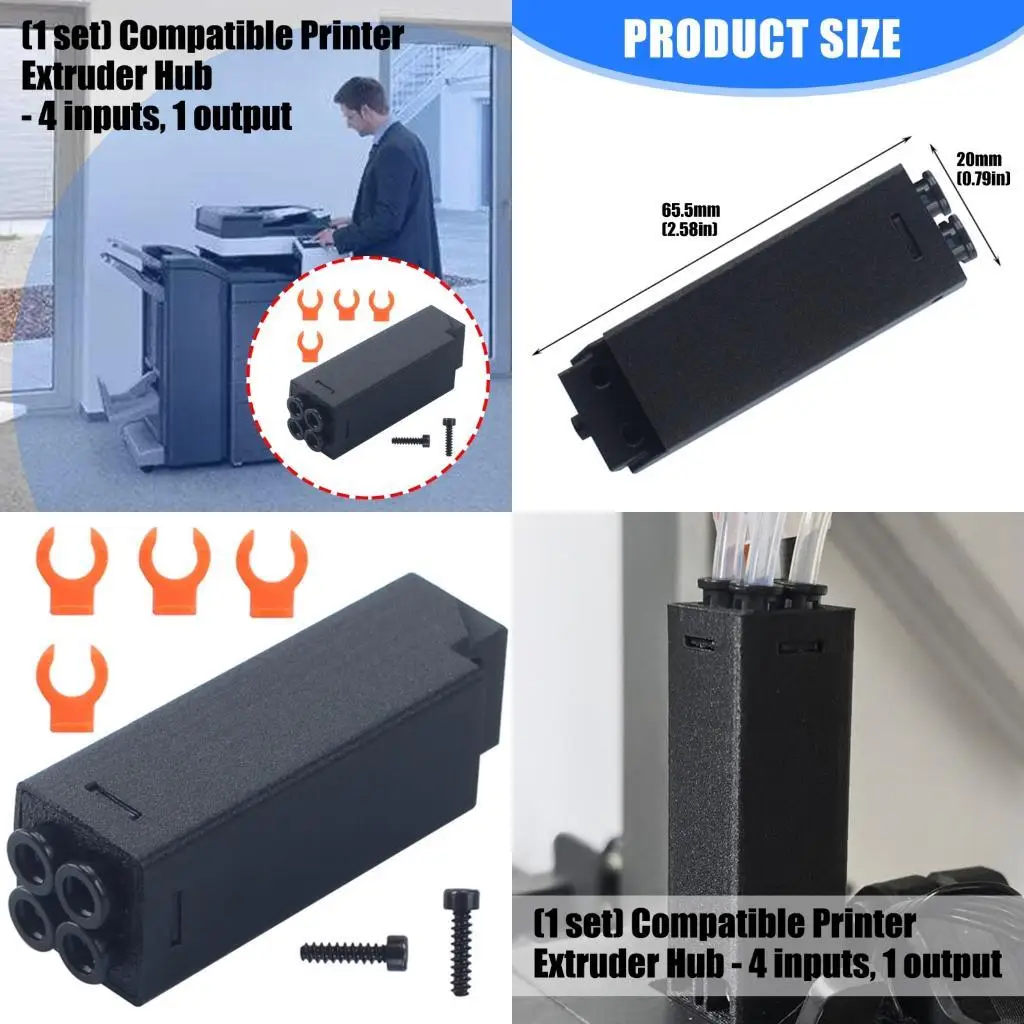 

Многофункциональный концентратор экструдера 896F, 4 порта, 1 выход, пластиковый адаптер, профессиональная 3D-печать, замена