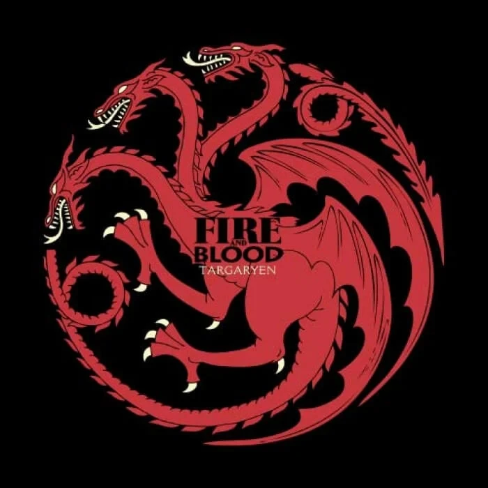 Targaryen Dragon Symbol Fire and Blood T Shirt Summer 100% Cotton O-Neck Short Sleeve Casual Mens T-shirt Size S-6XL