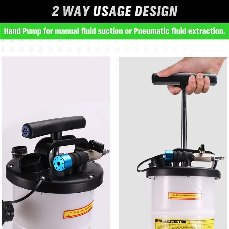 

A80X-6.5 Liter Pneumatic Fluid Extractor Pump Oil Changer Vacuum Fluid Extractor Oil Change & Fluid Change Tool