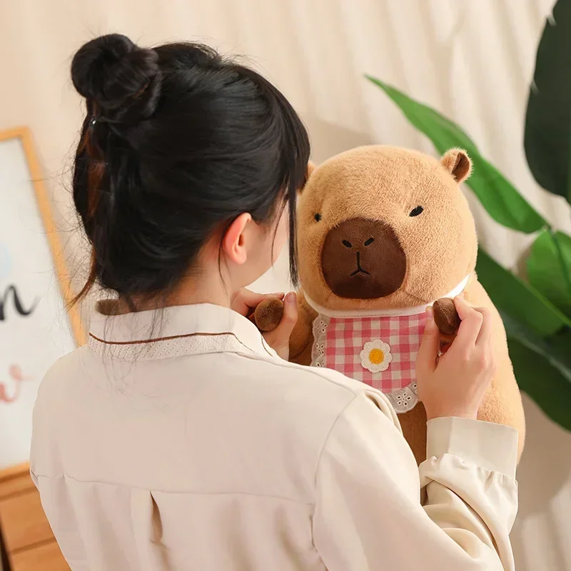 30/40cm Capybara Doll Plush Toy Stuffed Brown Aquatic Animal Yellow Blue Pink Apron Dressed Cartoon Animal Plushie Kids Gift