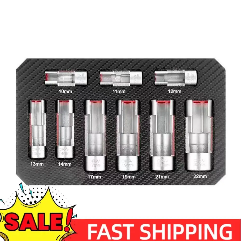 

9 шт., набор инструментов для снятия автомобильного ключа для масляной трубы, набор головок для датчика кислорода, инструмент для снятия датчика кислорода для Audi Mercedes и многого другого