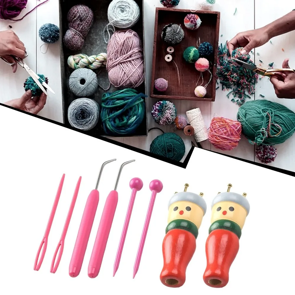 مجموعة دمية الحياكة الخشبية ، حبل فرنسي محلي الصنع ، أداة ربط ، أداة حياكة ، طقم من قطعتين للمبتدئين #1