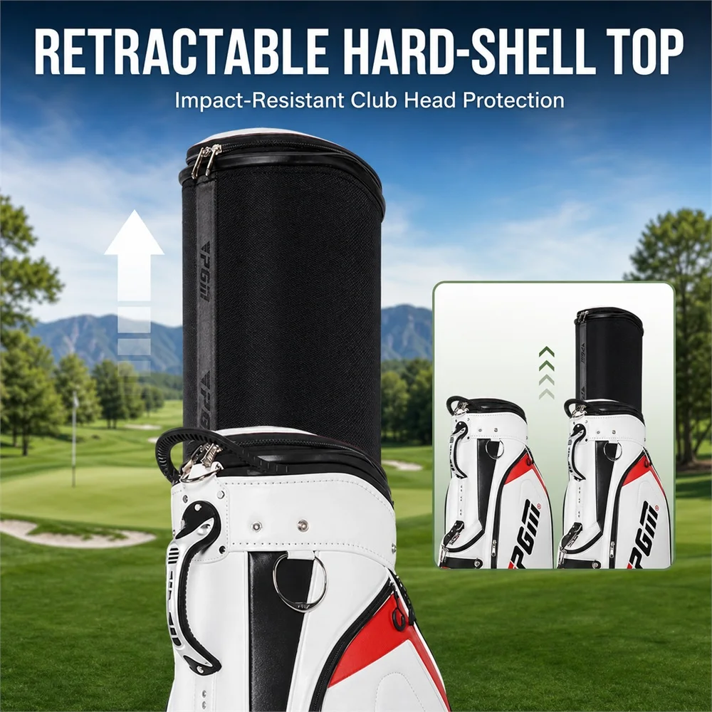 PGM Embroidered Golf Cart Bag Retractable Hard Top TSA Lock 4 Spinner Wheels Airline Travel Golf Club Bag