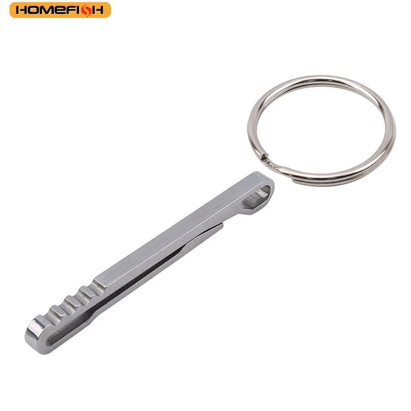 HOMEFISH Ferramenta Multifuncional EDC para Exterior, Carteira de Aço Inoxidável, Chaveiro, Mosquetão, Clipe de Dinheiro, Acessórios para Acampamento