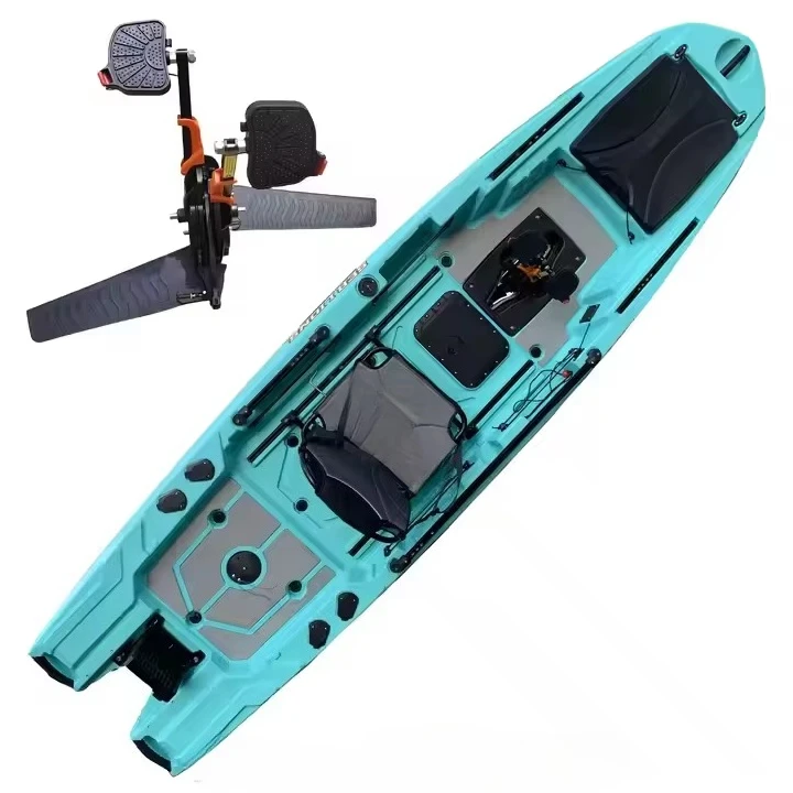 

New 12ft Pedal Kayak with Drive Motor PE Hull Material Big Hatches for Surfing Fishing in Rivers Big Capacity-1 to 3 Persons