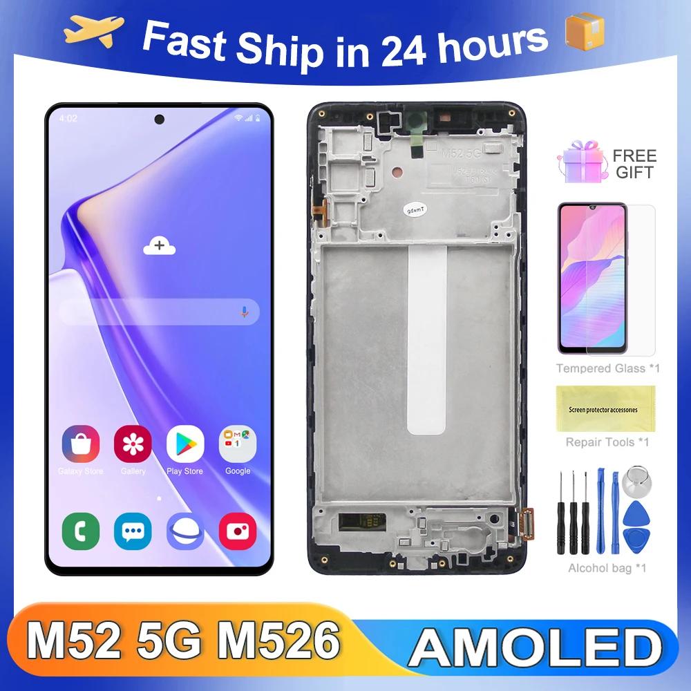 

M52 5G 6.7''For Samsung For Ori M52 5G M526 M526BR M526B LCD Display Touch Screen Digitizer Assembly Replacement