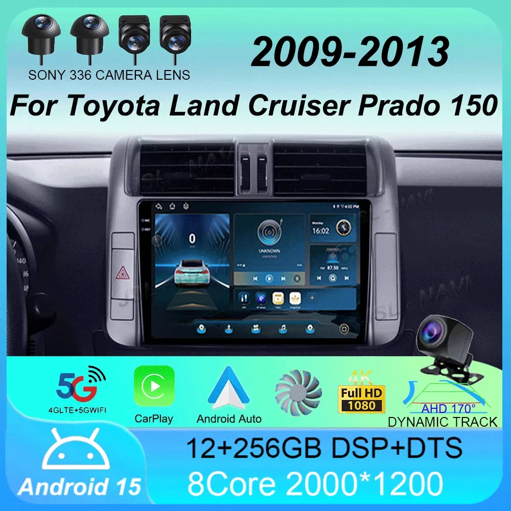 

Car Radio Android 15 Carplay Auto For Toyota Land Cruiser Prado 150 2009 - 2013 Navigation GPS Multimedia Player video Stereo BT