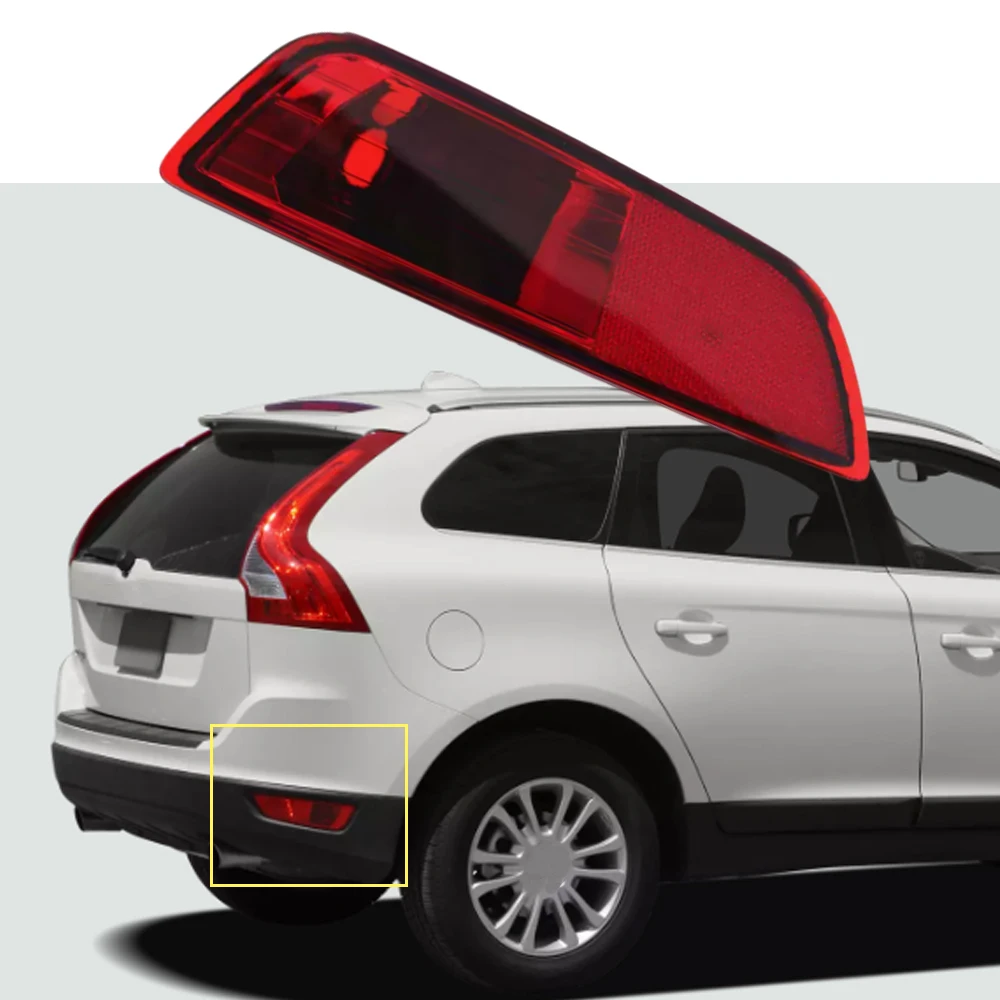 

Car Rear Bumper Reflector Light Lamp Cover reflective strips 30763322 30763323 For Volvo XC60 2008 2009 2010 2011 2012 2013