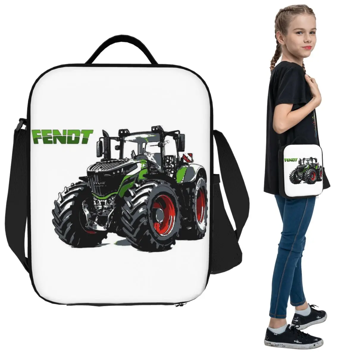 

Fendt Tractor Insulated Lunch Bag for Kids School Cooler Thermal Food Box Tote Leakproof Lunch Boxes Container
