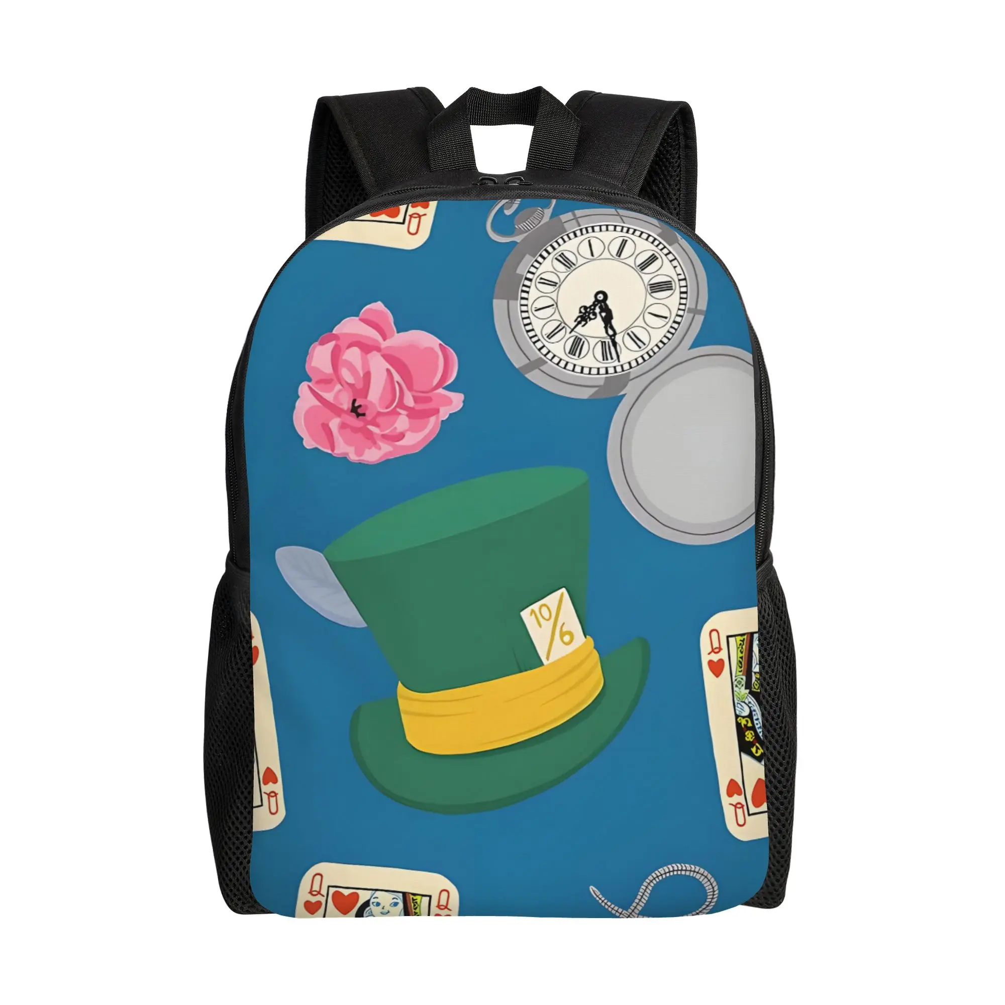 

Walt Cartoon College Bag Back to school season Mad Hatter Multi-Function Backpack