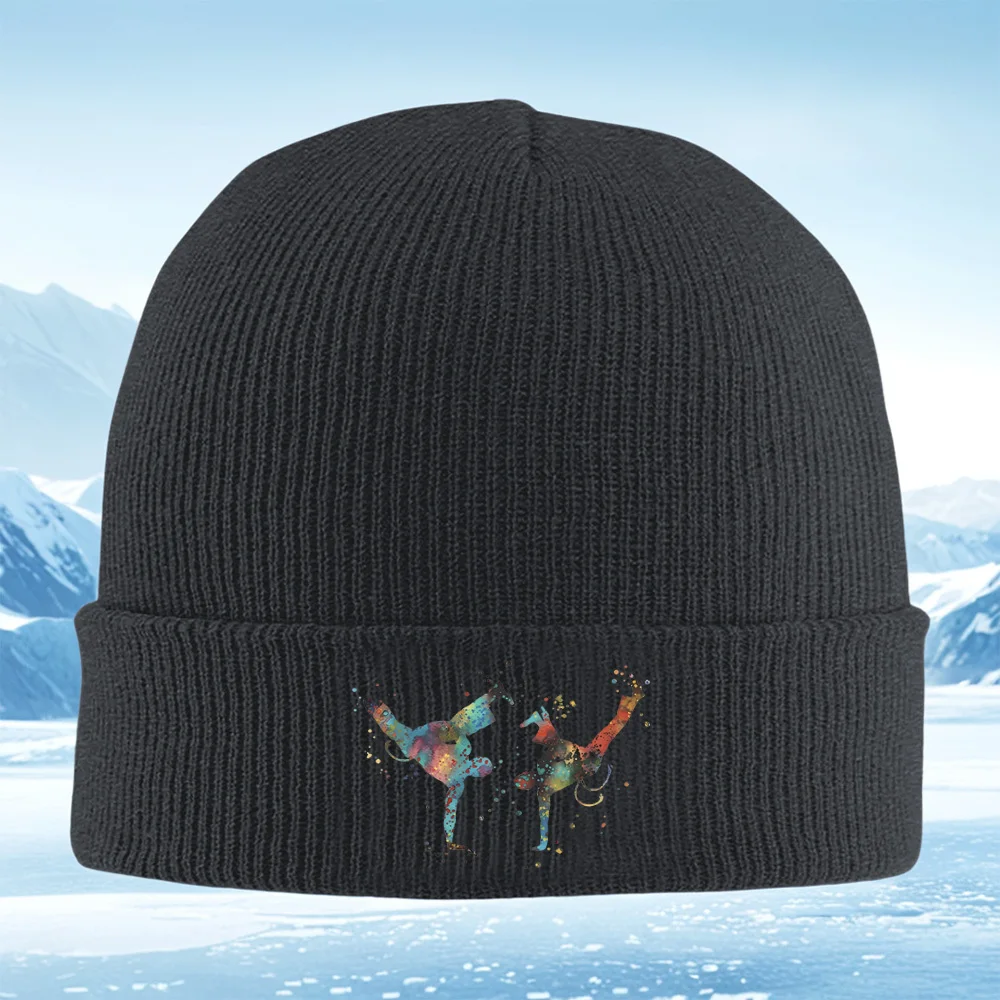 شخصيات الرقص الملونة المائية سبلاش الرجال النساء للجنسين محبوك قبعة قبعة صوفية قبعة الشتاء الحرارية الدافئة عيد الميلاد Outdoo