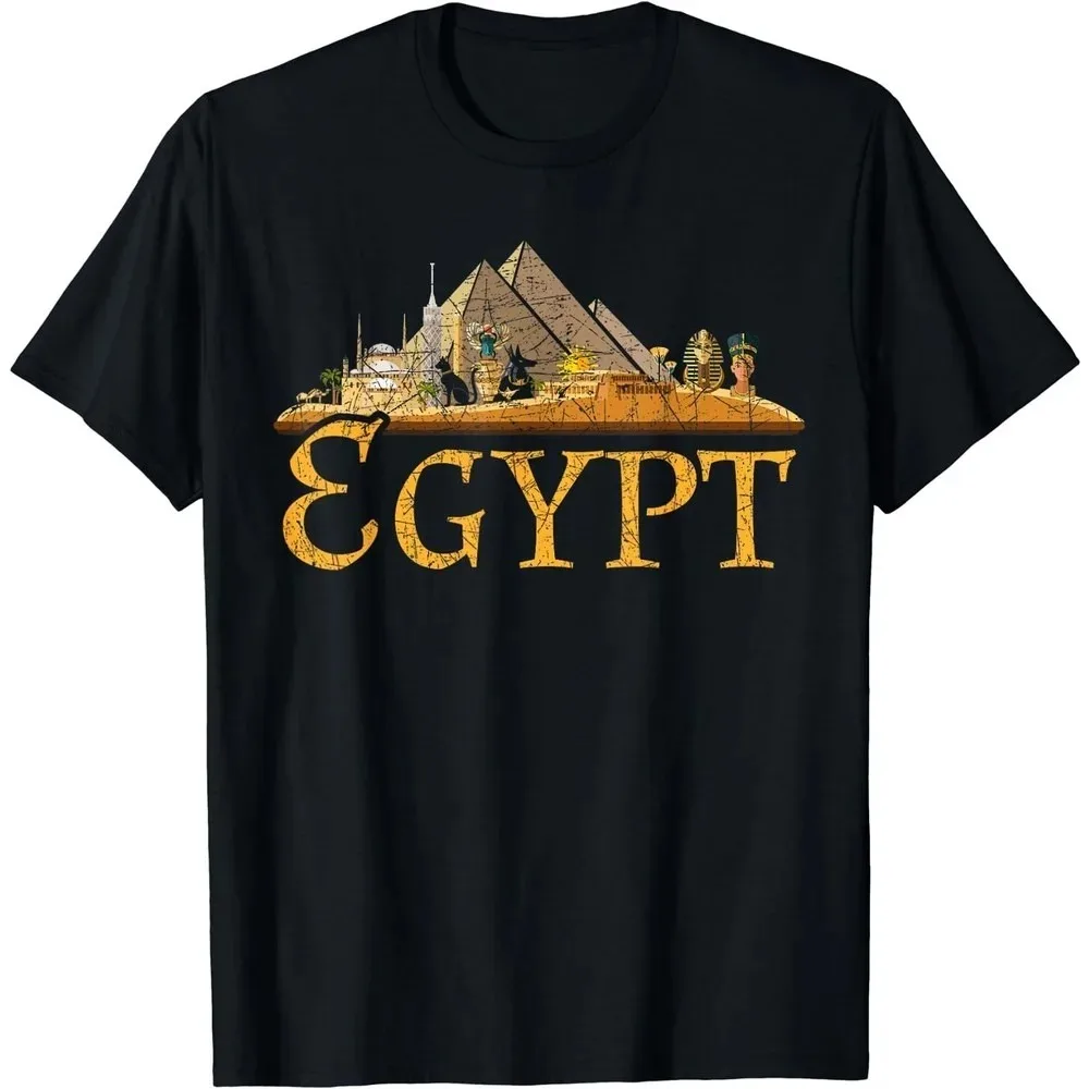 Ancient Egyptian Pyramids Graphic Printed Men Women T-shirt Egypt Themed Unisex T-shirt Universal Fashion Casual O-neck Tshirt