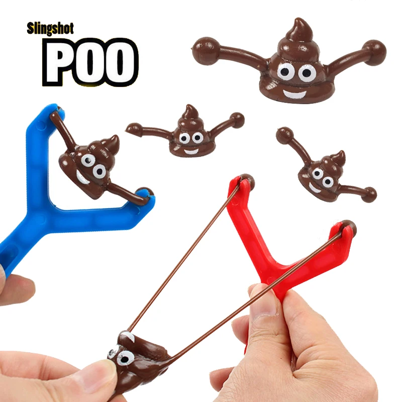 5pcs/set Funny Poop Slingshot Prank Fake Poop Toys Boy Girl Birthday Party Favor Adult Kids Games Gifts Goodie Bag Fillers